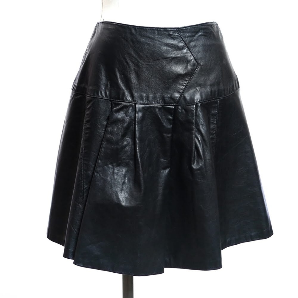 Giovinezza Moda by Rocco black leather skirr